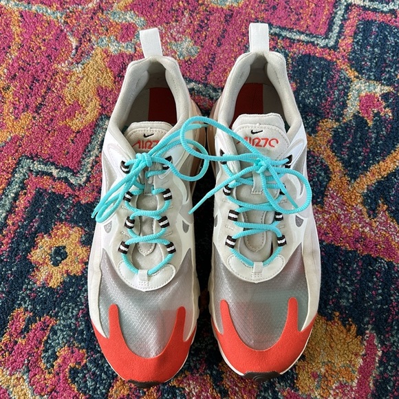 Nike | Women’s white/orange/turquoise Air Max 270 React Sneakers, size 10 - Picture 12 of 13